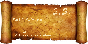 Seif Sára névjegykártya